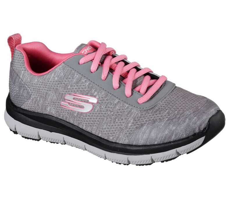 Skechers Dam Grå/Rosa Snörskor - Work Relaxed Fit: Comfort Flex Sr - Hc Pro Sr - Sverige (FDYHE-6019